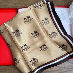 Vintage Coach 100% Silk Scarf | Carriage Print NWT